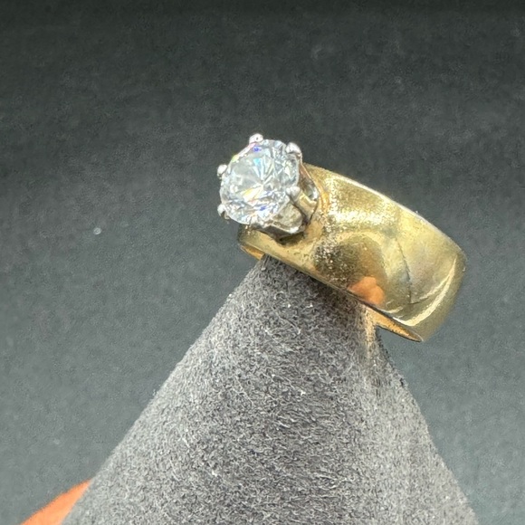 Vintage Princess Ring with Classic Prong Set CZ Marked 14Kt G.E ESPO - Picture 3 of 11
